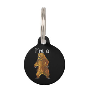 Placa Para Mascotas Soy un Oso Grizzly y Osos Marrones