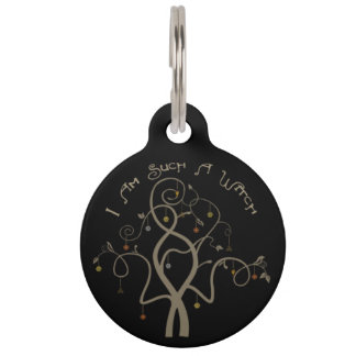 Placa Para Mascotas Soy una bruja - llavero de metal