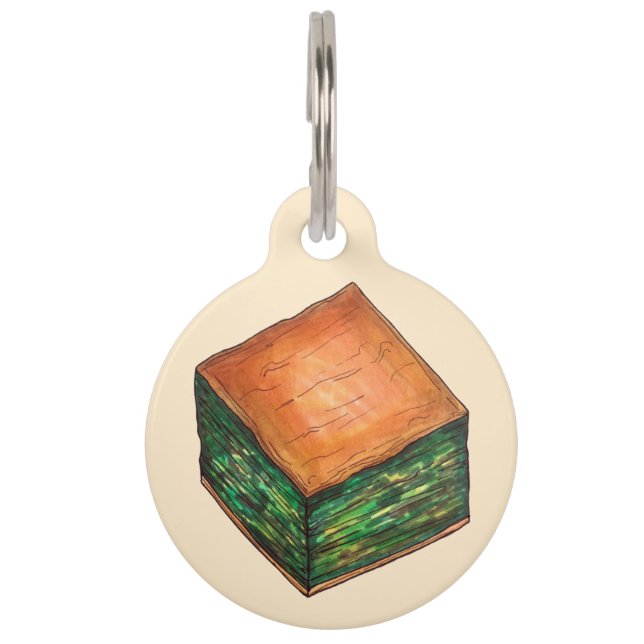 Placa Para Mascotas Spanakopita Griega Spinach Feta Phyllo Pie (Anverso)