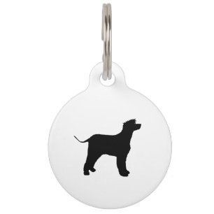 Placa Para Mascotas spaniel de agua irlandés silo negro
