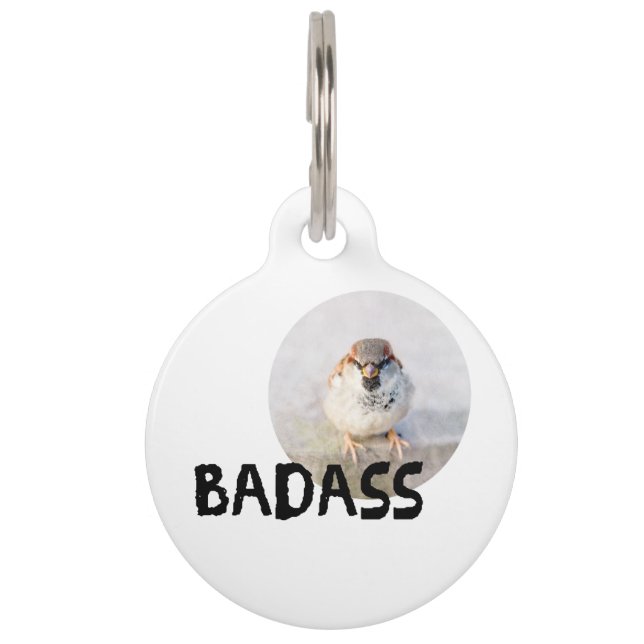 Placa Para Mascotas Sparrow - Badass (Anverso)