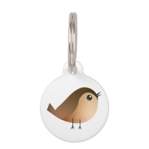 Placa Para Mascotas Sparrow Bird Cartoon  