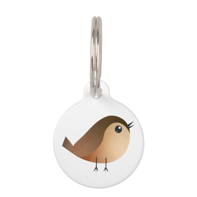 Placa Para Mascotas Sparrow Bird Cartoon   (Anverso)