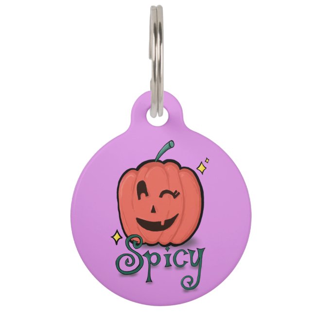 Placa Para Mascotas Spicy Pumpkin Spice (Anverso)