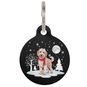 Placa Para Mascotas Spinone Italiano Bajo la Luz de la Luna Navidad Ni