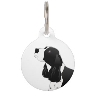 Placa Para Mascotas Springer Spaniel Dog Silueta básica de raza negra
