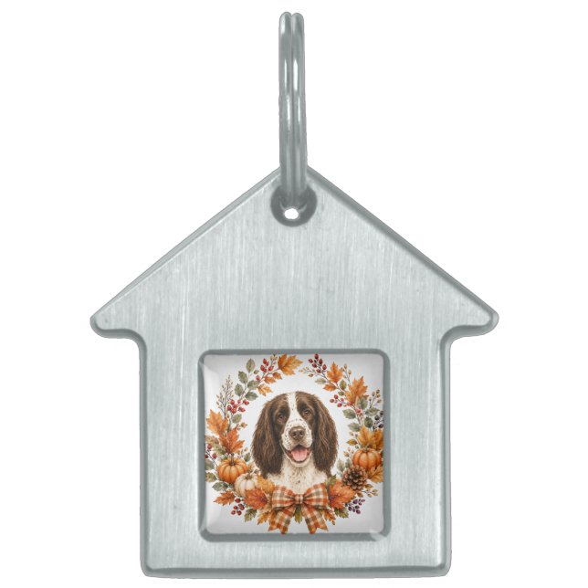 Placa Para Mascotas Springer Spaniel Otoño (Frente)