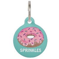 Sprinkles Pink Donut Doughnut Foodie Dog Pet Tag