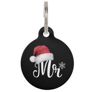Placa Para Mascotas Sr Claus Parejas Navidades Pajamas Santa