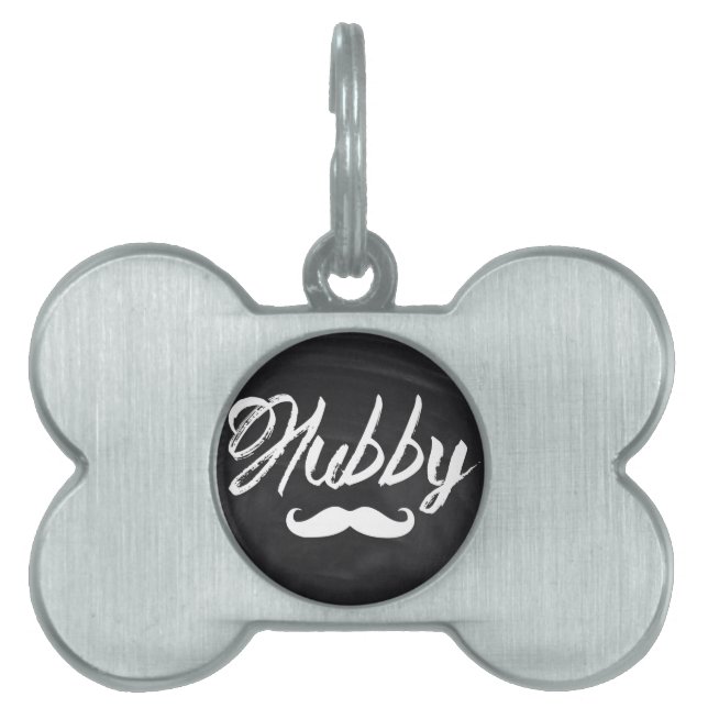 Placa Para Mascotas Sr. Mustache Groom Honeymoon (Frente)