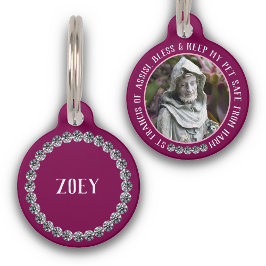 Placa Para Mascotas St Francis Safe Pet Protector Name Photo Custom