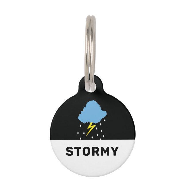 Placa Para Mascotas Stormy Lightning (Anverso)