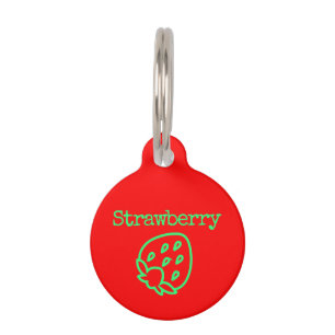 Placa Para Mascotas Strawberry