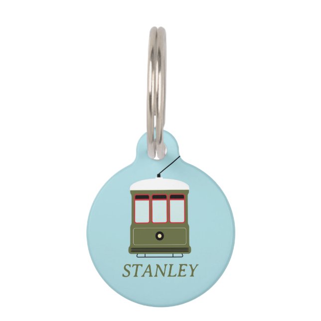 PLACA PARA MASCOTAS STREETCAR (BLUE) (Anverso)