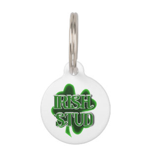 Placa Para Mascotas Stud irlandesa del Día de San Patricio