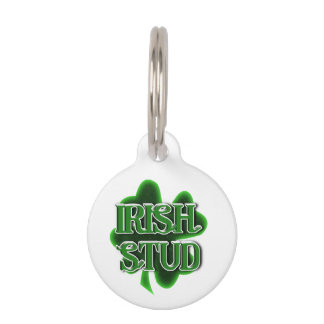 Placa Para Mascotas Stud irlandesa del Día de San Patricio