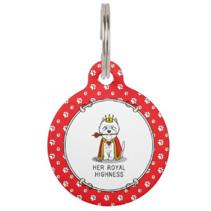Placa Para Mascotas Su Alteza Real Reina Perro Westie