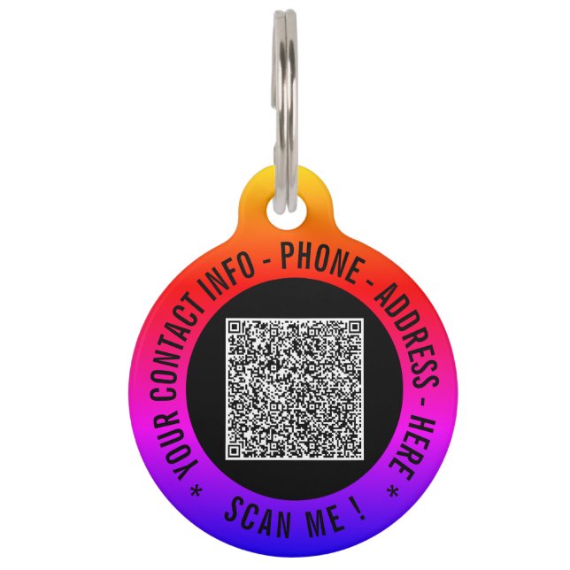 Placa Para Mascotas Su código QR Información de exploración Informació (Anverso)