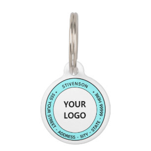 Placa Para Mascotas Su logotipo o foto y texto personalizado Info Etiq