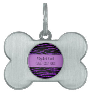 Placa Para Mascotas Su nombre - estampado de animales, cebra,