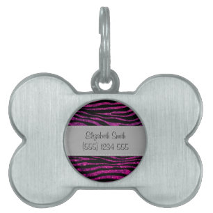 Placa Para Mascotas Su nombre - estampado de animales, cebra,