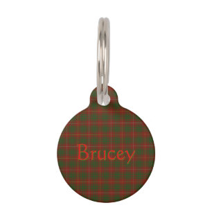 Placa Para Mascotas Su nombre mascota en Bruce Clan tartan