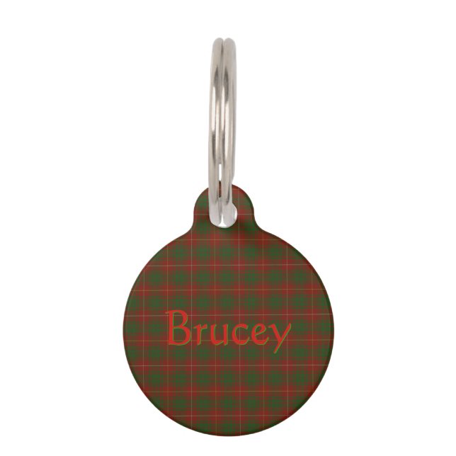 Placa Para Mascotas Su nombre mascota en Bruce Clan tartan (Anverso)