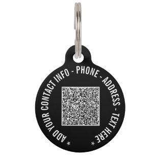 Placa Para Mascotas Sube tu código QR de etiqueta de identificación de