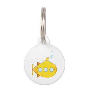 Placa Para Mascotas Submarino amarillo