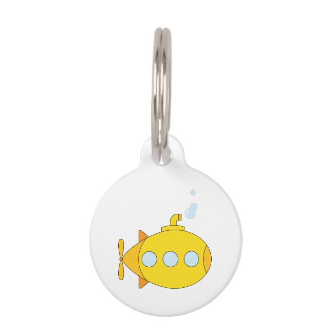 Placa Para Mascotas Submarino amarillo (Anverso)