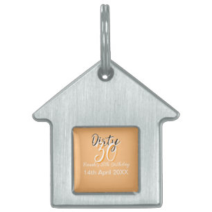 Placa Para Mascotas Sucio anuncio de cumpleaños retro simple y naranja