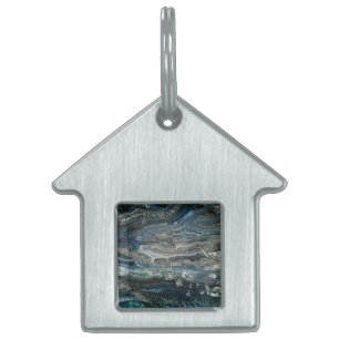 Placa Para Mascotas Sueños de la pintura abstracta del Océano 20