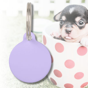 Placa Para Mascotas Sueños de Lila Color Sólido   Clásico Elegante