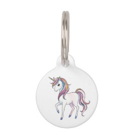 Placa Para Mascotas Sueños de unicornio mágicos - Diseño de fantasía c