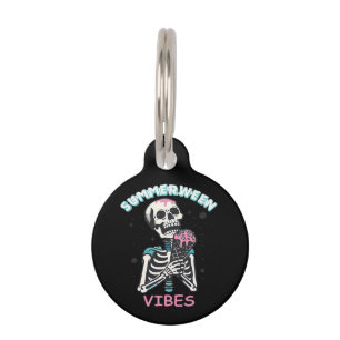 Placa Para Mascotas Summerween Vibes Spooky Summer Pumpkin Classic