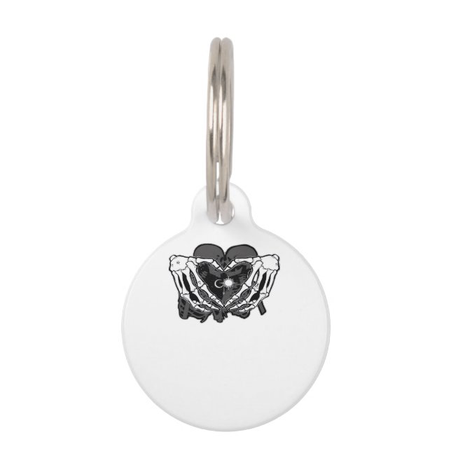 Placa Para Mascotas Sunand~1 - Manos Skeleton Heart (Anverso)