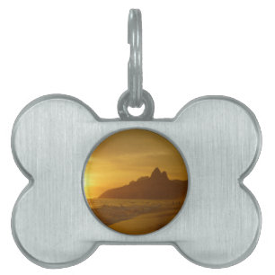 Placa Para Mascotas Sunset Beach Tropical Ocean Water Peace Love Sand