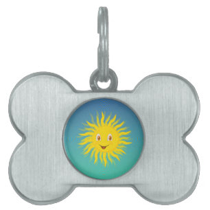 Placa Para Mascotas Sunshine con líneas circulares