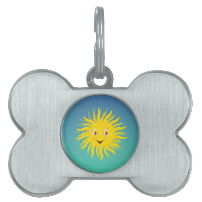 Placa Para Mascotas Sunshine con líneas circulares (Frente)
