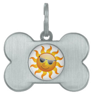 Placa Para Mascotas SUNSHINE DE LA CARA DE Guay LLEVANDO GAFAS DE SOL
