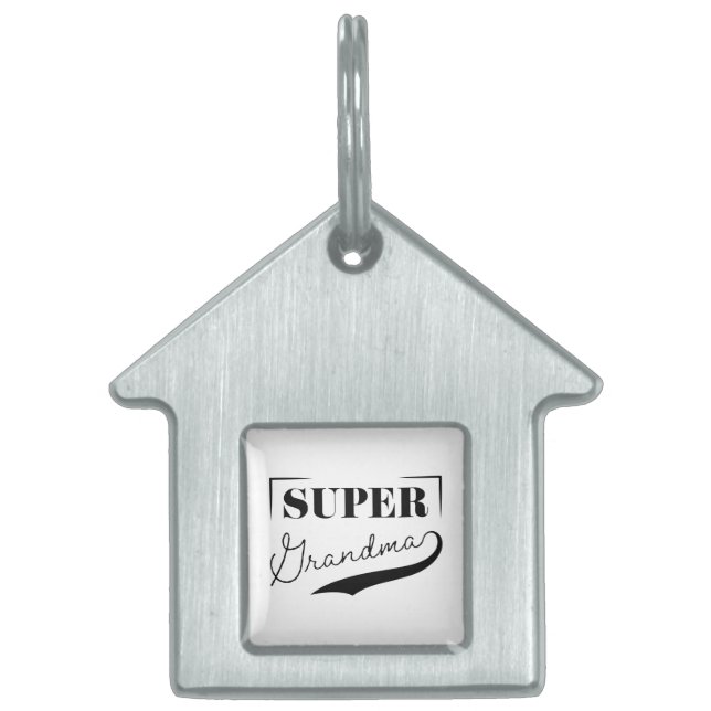 Placa Para Mascotas Super Abuela (Frente)