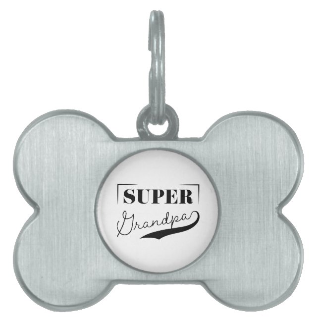 Placa Para Mascotas Super Abuelo (Frente)