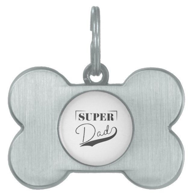 Placa Para Mascotas Super Papá (Frente)