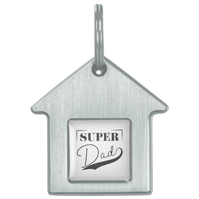 Placa Para Mascotas Super Papá (Frente)