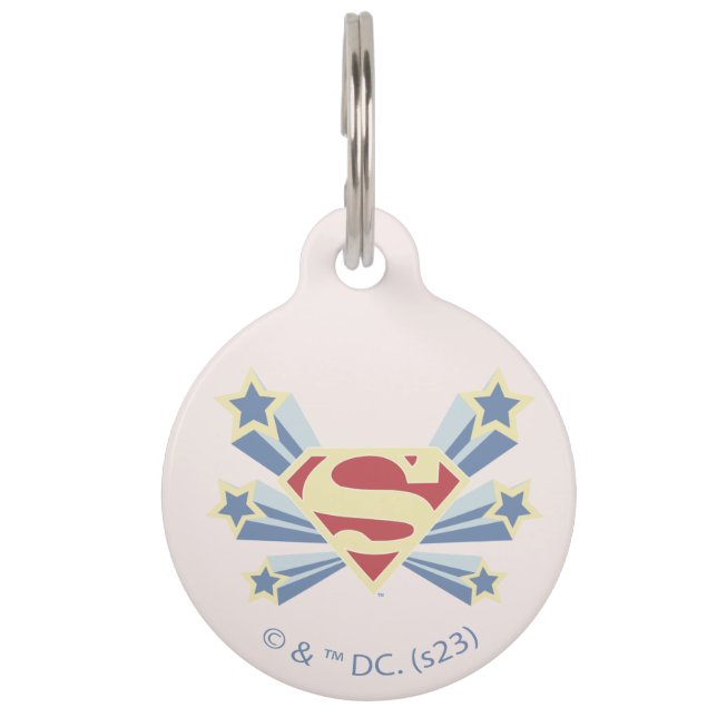 Placa Para Mascotas Supergirl Stars S-Shield (Anverso)