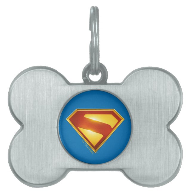Placa Para Mascotas Superman Golden S Shield Brilliance (Frente)