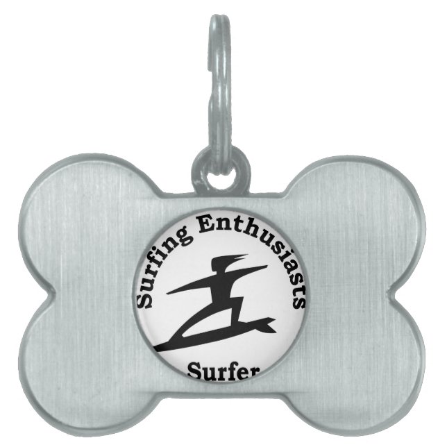Placa Para Mascotas Surfista (Frente)
