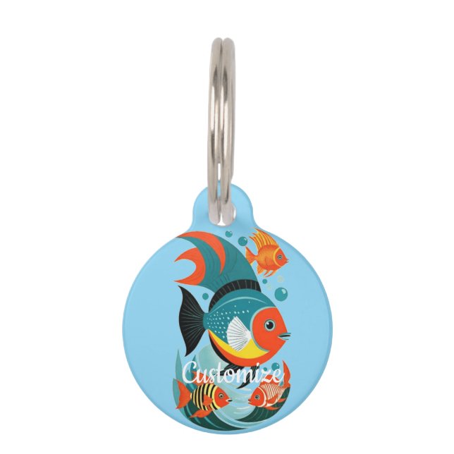 Placa Para Mascotas Surtido de Peces Tropicales Thunder_Cove (Anverso)