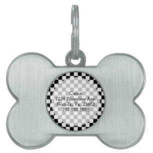 Placa Para Mascotas Tablero de ajedrez clásico blanco y negro de STayl