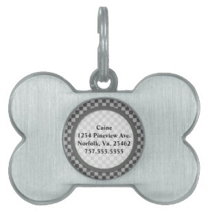 Placa Para Mascotas Tablero de control de combinación gris de Shirley 
